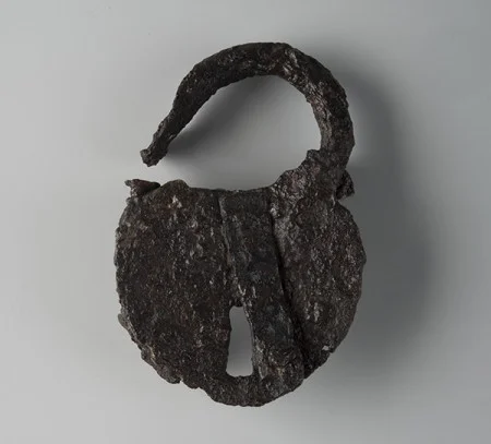 Padlock, excavated from Mount Vernon Blacksmith Shop. (MVLA)