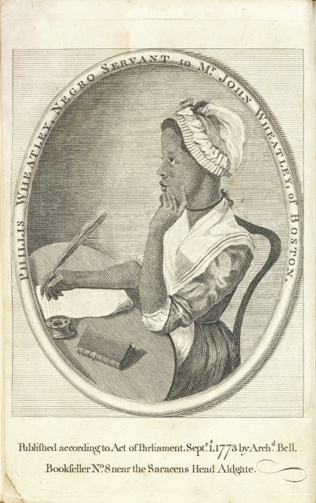 Phillis Wheatley, Unidentified artist, after Scipio Moorhead, 1773, Engraving on paper, National Portrait Gallery, Smithsonian Institution.
