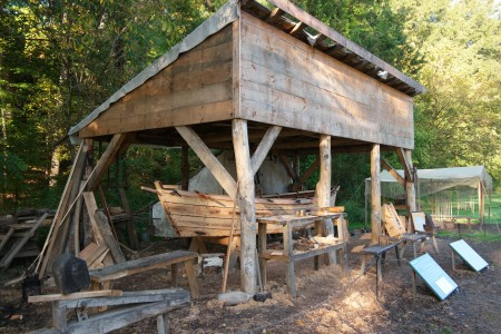 The Boat Shed on the Pioneer Farm is a Period Support Structure. MVLA.