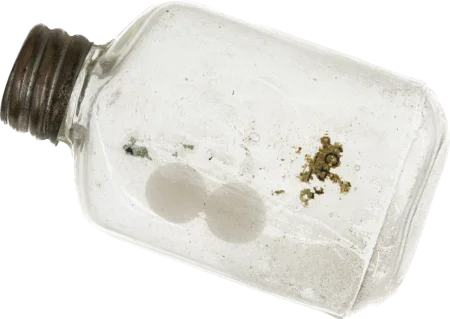 One theory about the bottle's pills is that they could be desiccants—substances used as drying agents. (MVLA)