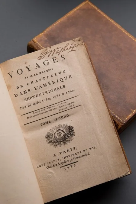 George Washington's copies of Chastellux's Voyages…dans l’Amerique in the collection of the Washington Library at Mount Vernon.