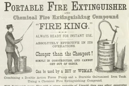 An 1878 ad for the Fire King, which was manufactured by The Protective Fire Annihilator Company. (MVLA)