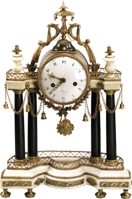 French mantel clock, c. 1788, Gift of Mrs. George W. Woodward, Vice Regent for Kentucky, 1890 (W-11).