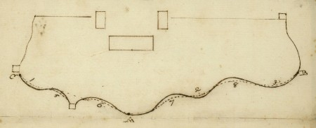 George Washington's drawing of the deer park wall at Mount Vernon. (MVLA)