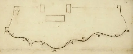 George Washington's drawing of the deer park wall at Mount Vernon. (MVLA)