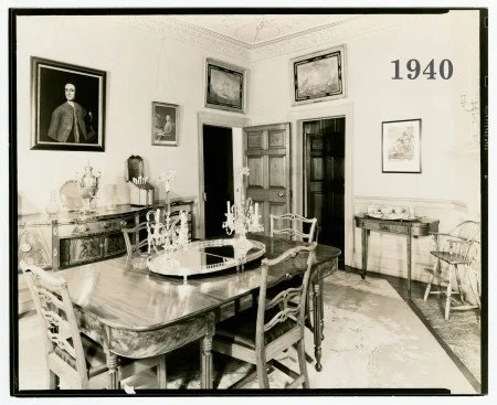 Dining room at Mount Vernon, 1940. Photo by Stewart Bros. MVLA.