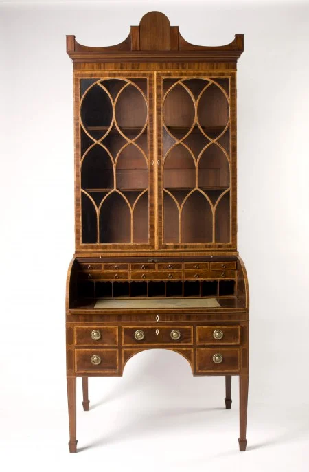 Tambour writing table and bookcase [W-158]