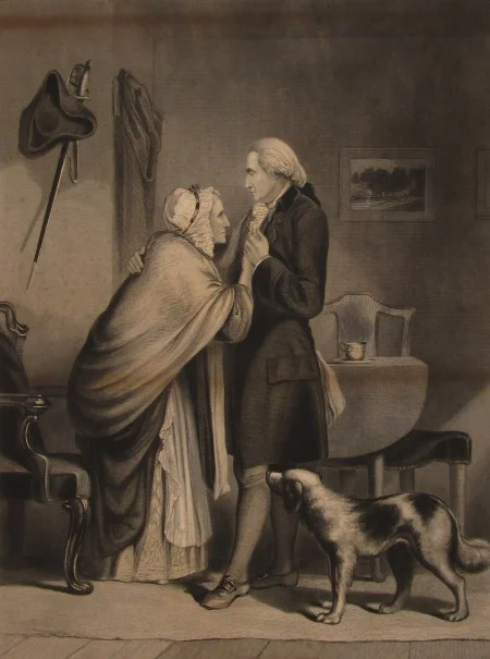 "Washington's Last Interview with His Mother," published by William Pate, engraver of Neale & Pate, 1844. Gift of Mr. and Mrs. Robert B. Gibby, 1984. MVLA.