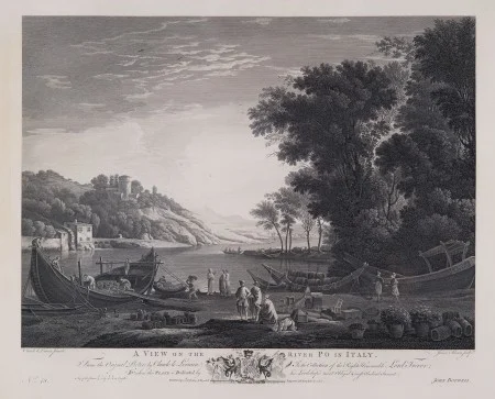 View on the River Po (published in London, 1782). Purchased by the Regent in memory of The President and CEO's late parents, 2011 (M-4966).