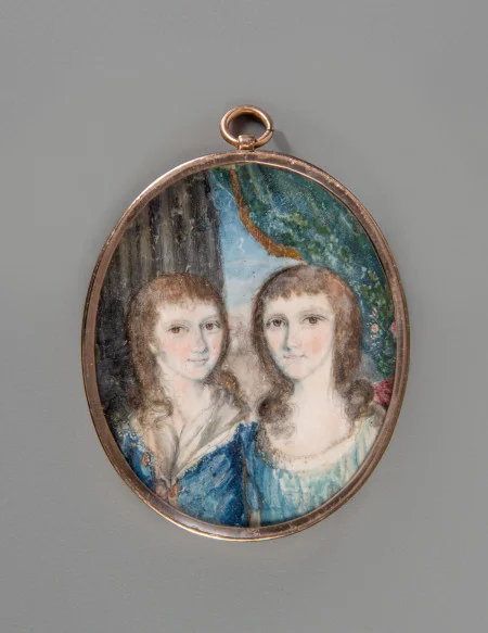 Miniature depicting two children believed to be George Washington Parke Custis and Eleanor Parke Custis, c. 1789, W-487/A-B, MVLA.