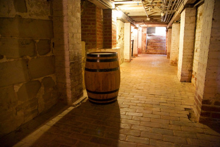 The central passageway through the cellar