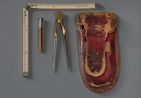 Upon returning from the field, Washington accurately "platted" his surveys using similar drafting instruments [W-1369/A]