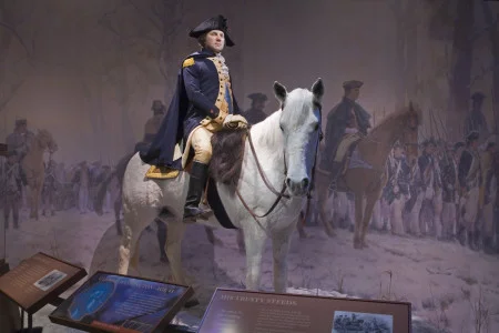 This life-sized depiction of Washington during the Revolutionary War can be seen in Mount Vernon's Education Center. (MVLA)