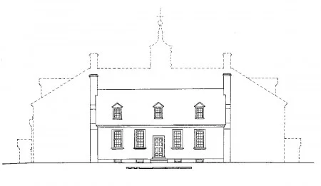 Mount Vernon after George Washington expanded the house in the 1750s.