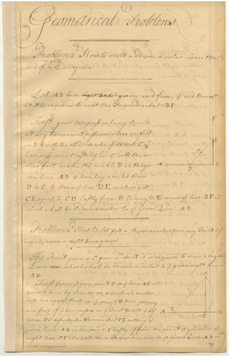 George Washington's "Geometrical Problems," ca. 1745-1746, Courtesy of the Manuscript Division, Library of Congress, Washington D.C.