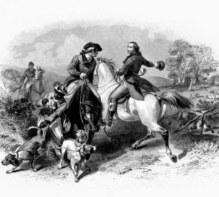 George William Fairfax foxhunting with George Washington