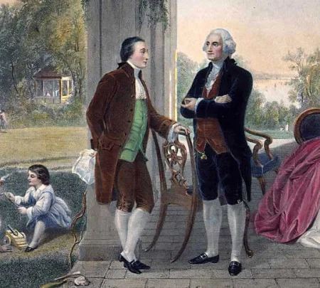 Washington with Lafayette on the Piazza