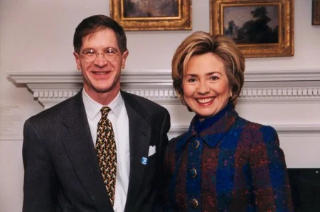 First Lady of the United States (1993-2001) with Mount Vernon President Jim Reese (MVLA)