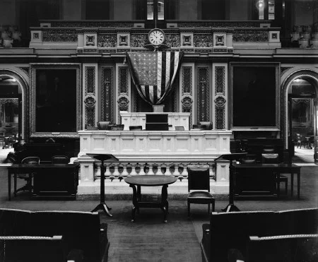 Early 20th century photo of the Speakers Desk in the House of Representatives (Library of Congress)