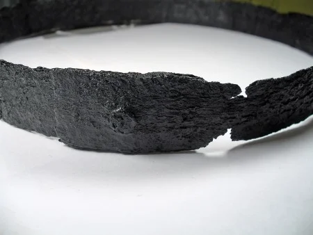 Iron barrel band, excavated from Mount Vernon Distillery. (MVLA)