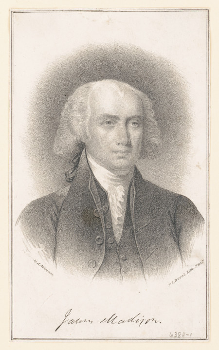 James Madison on stone by A. Newsam, Library of Congress