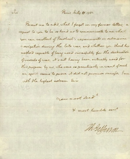 Thomas Jefferson to George Washington, 1785 July 17 (MVLA)