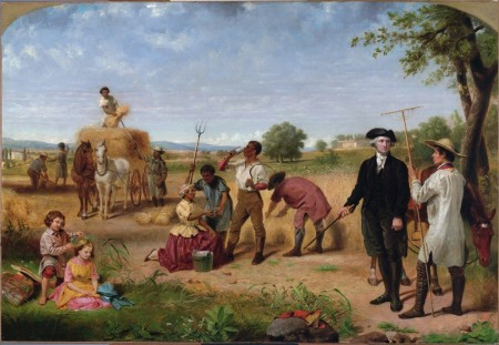 George Washington depicted as a farmer in an 1851 painting.