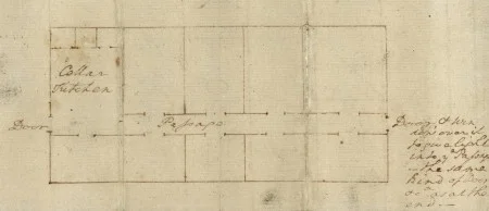 This floorplan of the Mansion's cellar was drawn by Washington in 1774. (MVLA)