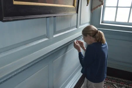 Dr. Susan Buck taking paint samples. MVLA.
