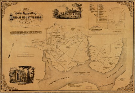 Civil War map of the area showing the location of Mount Vernon, and the White House occupied by Ferdinando Fairfax. (Library of Congress, Maps Division)