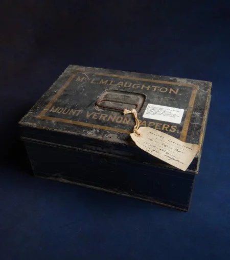In 1890, Lily Laughton, second Regent, received this "suitable, heavy tin box" to hold relevant records in her possession. (MVLA)