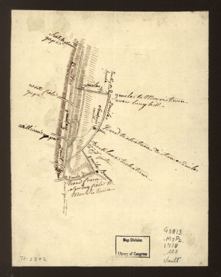 Area around the Morristown winter encampment