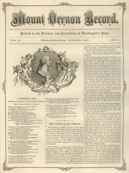 Mount Vernon Record, Vol 2, No 2, August 1859, Mount Vernon Ladies' Association.