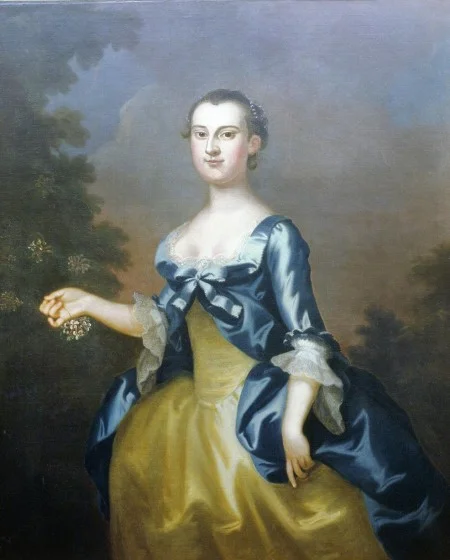 Portrait of Martha Dandridge Custis, John Wollaston, oil on canvas, 1757. Washington-Custis-Lee Collection, Washington and Lee University, Lexington, VA. [U1918.1.1]
