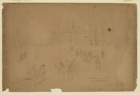 Mt Vernon, 1861. Mr Hubbard, by Alfred Waud, Library of Congress.