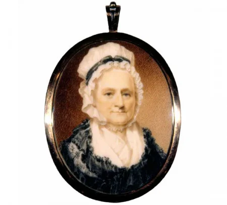 Martha Washington painted in 1801 by Robert Field is perhaps the most accurate record of Martha Washington's appearance in her final years, W-2137/A-B, MVLA.
