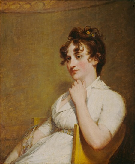 Washington’s stepgranddaughter Eleanor “Nelly” Parke Custis Lewis remembers seeing the president working on his final address to the nation. Eleanor Custis (Mrs. Lawrence Lewis), by Gilbert Stuart, 1804. National Gallery of Art.