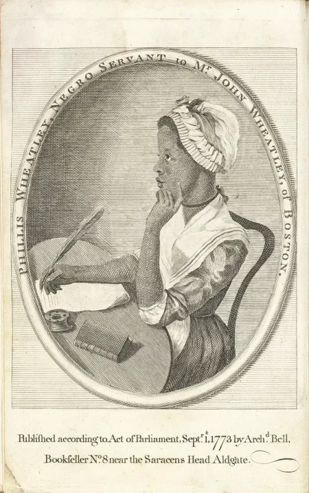 Phillis Wheatley, Unidentified artist, after Scipio Moorhead, 1773, Engraving on paper, National Portrait Gallery, Smithsonian Institution.