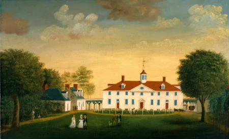 The West Front of Mount Vernon, attributed to Edward Savage, ca. 1787–1792. (MVLA) 