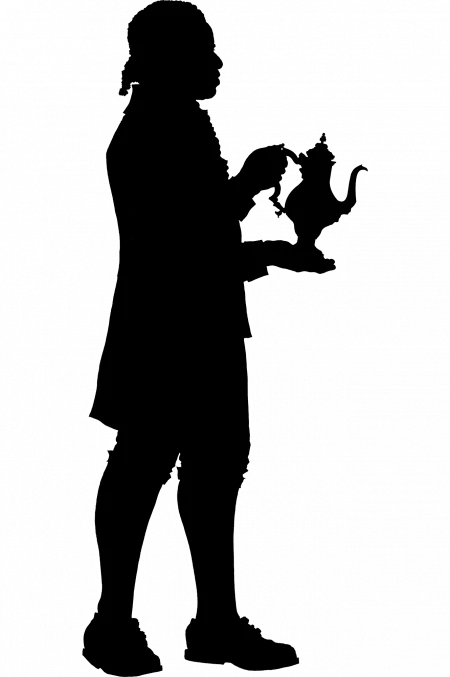 Enslaved male household workers like Frank Lee wore custom-fitted, white-and-red livery suits, stockings, and shoes with buckles. He was freed by Washington's will.