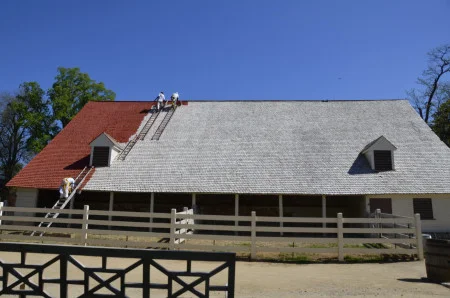 Work on the Stable roof in 2015, MVLA.