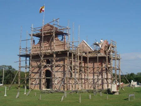 Reconstructed late 17th-century scaffolding, Courtesy Historic St. Mary's City.