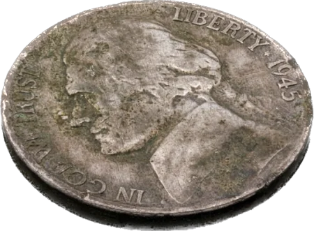 “War nickels” were made from an alloy of copper, silver, and manganese instead of the usual copper and nickel in order to conserve nickel for the war effort during WWII. ⁣(MVLA)