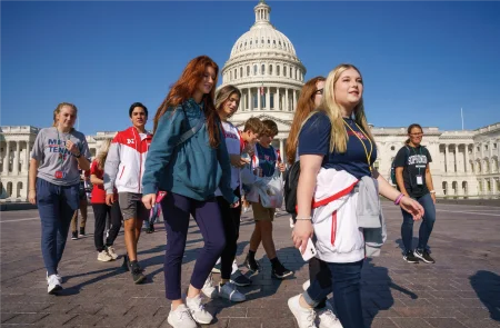 Repairing the civic fabric involves teaching students about legislation, voting, and other fundamentals of American democracy. (J. Scott Applewhite, AP)