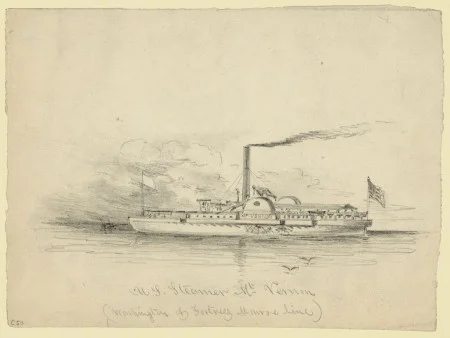 U.S. Steamer Mt. Vernon, ca. 1860-1865,  by Alfred Waud, Library of Congress.