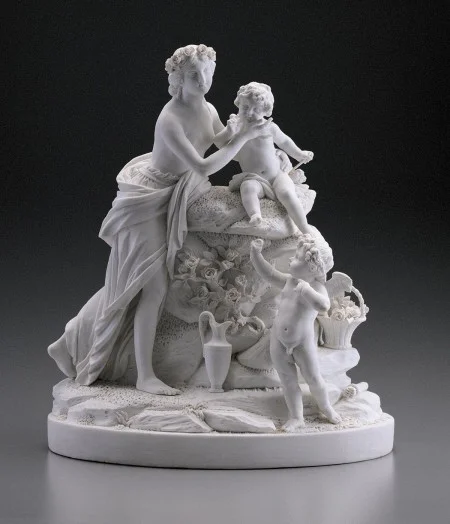 The smooth surfaces of unglazed biscuit porcelain mimic the purity of classical sculpture and made it a fashionable choice for table ornaments in the second half of the eighteenth century. (MVLA)