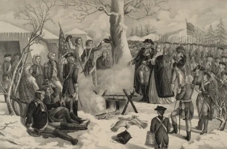 The General and Martha Washington at Valley Forge. Harry T. Peters, "America on Stone" Lithography Collection, National Museum of American History.