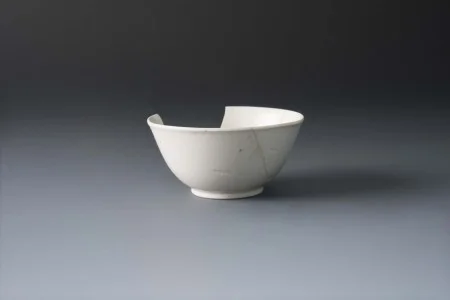 White salt-glazed stoneware teabowl, House for Families, MVLA.