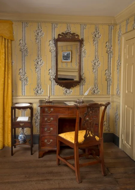 The serpentine dressing table in the Yellow Room, c. 2021. (MVLA)
