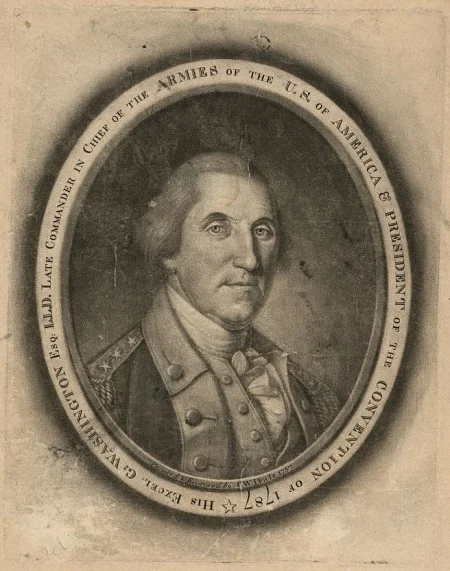 Polk based his rendering of George Washington's physical likeness on work by his famous uncle. (Image courtesy the Library of Congress)
